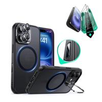 iPhone 16 Classic Hybrid Case Magnetic Protection Bundle (Camera Control, Stash Stand) - Frosted Black