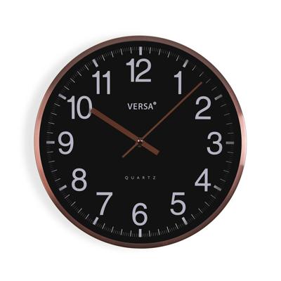 Muurklok Versa Zwart Metaal
