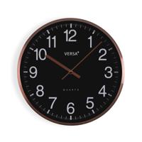 Muurklok Versa Zwart Metaal