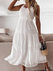 Plain Lace Casual Dress With No