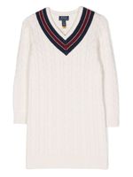 POLO RALPH LAUREN KIDS robe en maille torsadée - Blanc