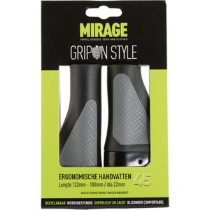 Mirage Fiets Handvatten - Comfortabel & Duurzaam - Zwart/Grijs