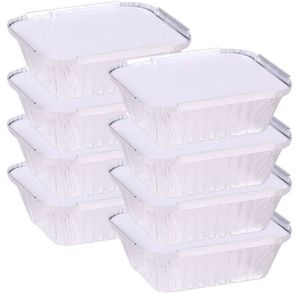 Elite Meal prep bewaar bakjes - Aluminium - 16x - 15 x 12 x 4 cm - met deksel