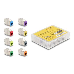 Keystone Module RJ45 Jack naar LSA Cat 6a toolfree, 8 stuks Keystone module