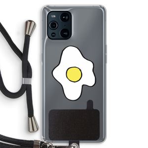 Spiegelei: Oppo Find X3 Transparant Hoesje met koord