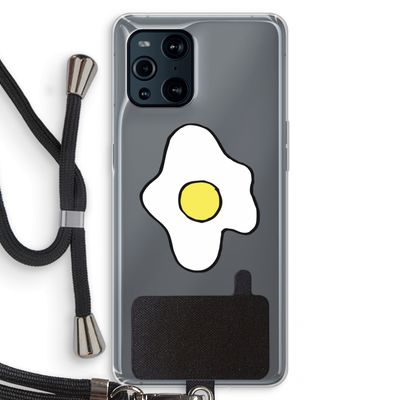 Spiegelei: Oppo Find X3 Transparant Hoesje met koord