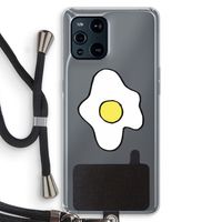Spiegelei: Oppo Find X3 Transparant Hoesje met koord