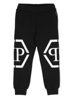 Philipp Plein Junior pantalon de jogging à logo imprimé - Noir - thumbnail