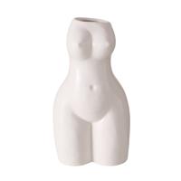 Boltze Home Vaas Aurice Torso 9x7x17cm Porselein Mat Wit - thumbnail