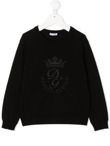 Dolce & Gabbana Kids pull à broderies - Noir