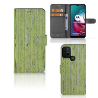 Motorola Moto G10 | G20 | G30 Book Style Case Green Wood - thumbnail