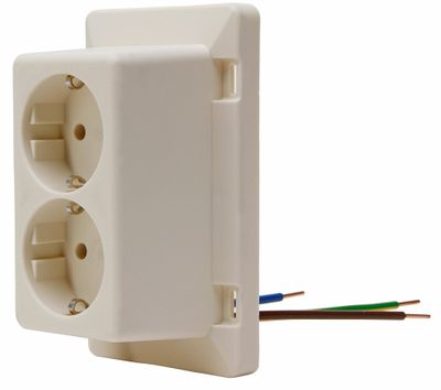 ABB wandcontactdoos 2V RA lasdoos creme