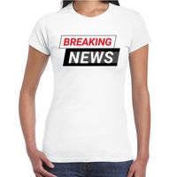 Breaking News t-shirt wit voor dames