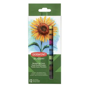 Derwent softpastels Academy , blister van 12 stuks in geassorteerde kleuren