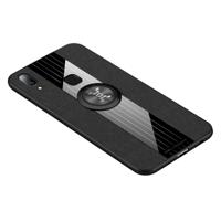 Voor vivo Y95 XINLI stiksels doek textuur schokbestendig TPU beschermhoes met ring houder (zwart)