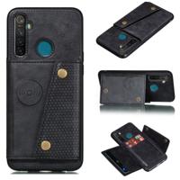 Voor OPPO Realme 5 schokbestendige magnetische PU + TPU beschermhoes met kaartsleuven (zwart)
