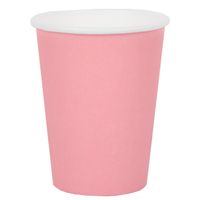 Santex feest bekertjes - 10x - roze - papier/karton - 270 ml   - - thumbnail