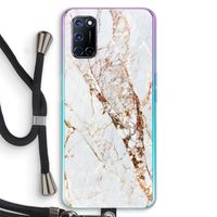 Goud marmer: Oppo A72 Transparant Hoesje met koord