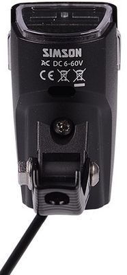 Simson Koplamp luna e-bike led 6 cm voorvork 25 lux zwart