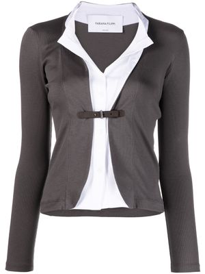 Fabiana Filippi cardigan à design superposé - Gris