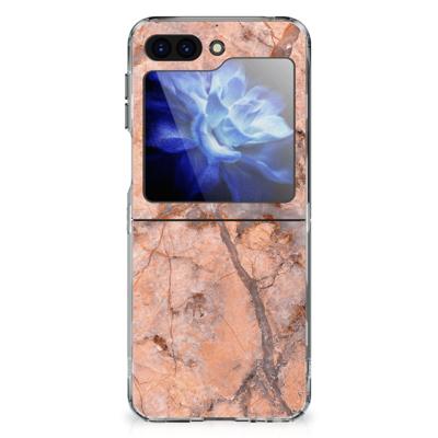 Samsung Galaxy Z Flip 6 | TPU | Siliconen hoesje | Marmer Oranje