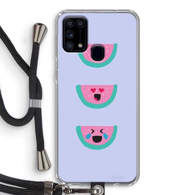Smiley watermeloen: Samsung Galaxy M31 Transparant Hoesje met koord