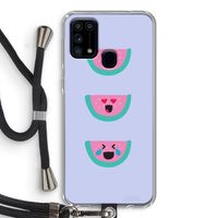 Smiley watermeloen: Samsung Galaxy M31 Transparant Hoesje met koord