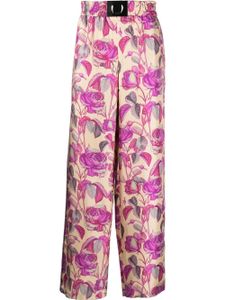 Roberto Cavalli pantalon droit à fleurs - Tons neutres