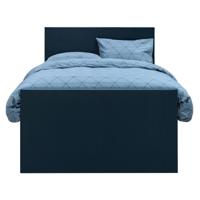 Leen Bakker - Boxspring Met Voetbord Liv Egaal - 120x200 Cm - Slanke Poot - Stof/Velvet - Blauw