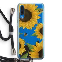 Sunflower and bees: Samsung Galaxy A50 Transparant Hoesje met koord