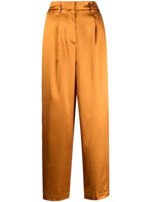 Forte Forte pantalon satiné à taille haute - Orange