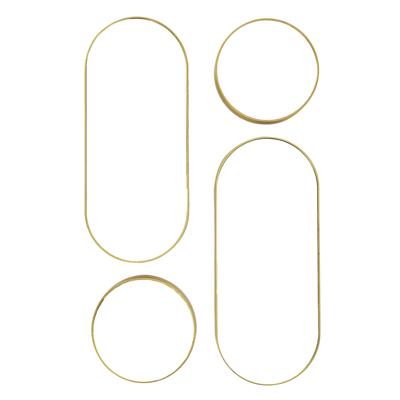 Home Deco Factory wandspiegel set - 4x stuks - 71 x 30 cm - goud - kunststof Home Deco Factory wandspiegel set - 4x stuks - 71 x 30 cm - goud - kunststof