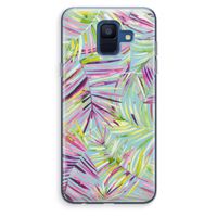 Tropical Palms Blue: Samsung Galaxy A6 (2018) Transparant Hoesje