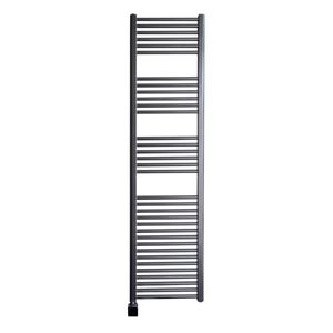 Sanicare elektrische design radiator 45x172 gunmetal met Bluetooth en thermostaat links chroom