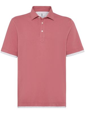 Brunello Cucinelli chemise en coton à boutonnière - Rouge