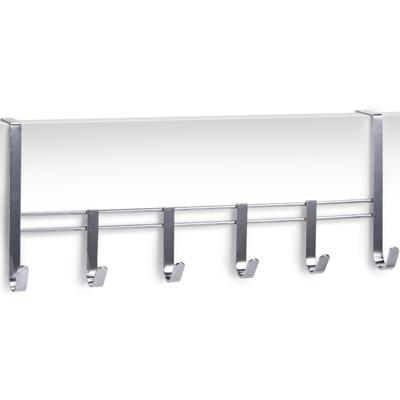 Zeller Deurhanger kapstok - met 6 haken - zilver - metaal - 51 cm