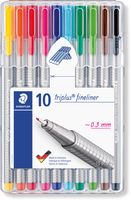 Staedtler fineliner Triplus geassorteerde kleuren, opstelbare box met 10 stuks - thumbnail