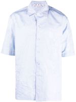 Off-White chemise à motif graphique en jacquard - Bleu - thumbnail