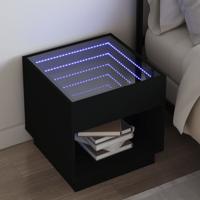 Nachtkastje met Infinity LED 50x50x50 cm zwart