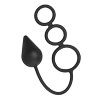 XR Brands Triple Threat - Silicone Cock Ring with Anal Plug - thumbnail