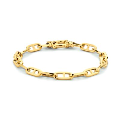 Armband Ankerschakel Vierkante buis geelgoud 5,8 mm 19 cm