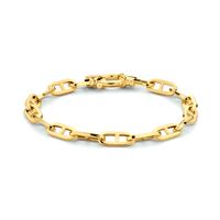 Armband Ankerschakel Vierkante buis geelgoud 5,8 mm 19 cm