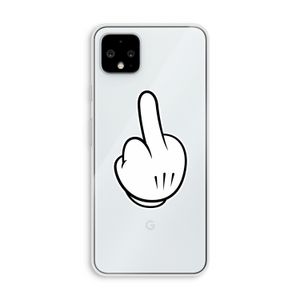 Middle finger black: Pixel 4 XL Transparant Hoesje