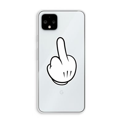 Middle finger black: Pixel 4 XL Transparant Hoesje