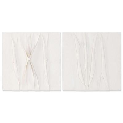 Canvas Home ESPRIT Wit Abstract Scandinavisch 60 x 3,5 x 60 cm (2 Stuks)