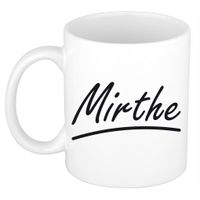 Naam cadeau mok / beker Mirthe met sierlijke letters 300 ml   - - thumbnail