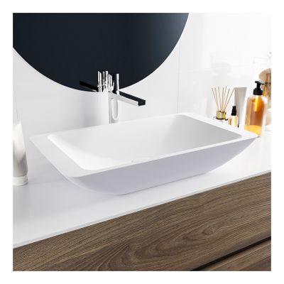 Waskom Mondiaz Topi | 60x10x35 cm | Solid Surface | Vrijstaand | Rechthoekig | Cale