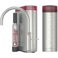 Quooker Fusion Round Keukenkraan Set - Kokend Warm- en Koud Water - RVS - Inclusief PRO3 Reservoir & CUBE - Direct Gekoeld Bruisend Water