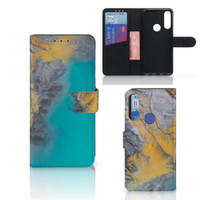 Alcatel 1S 2020 Bookcase Marble Blue Gold - thumbnail