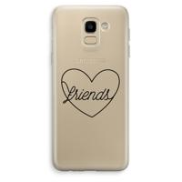 Friends heart black: Samsung Galaxy J6 (2018) Transparant Hoesje - thumbnail